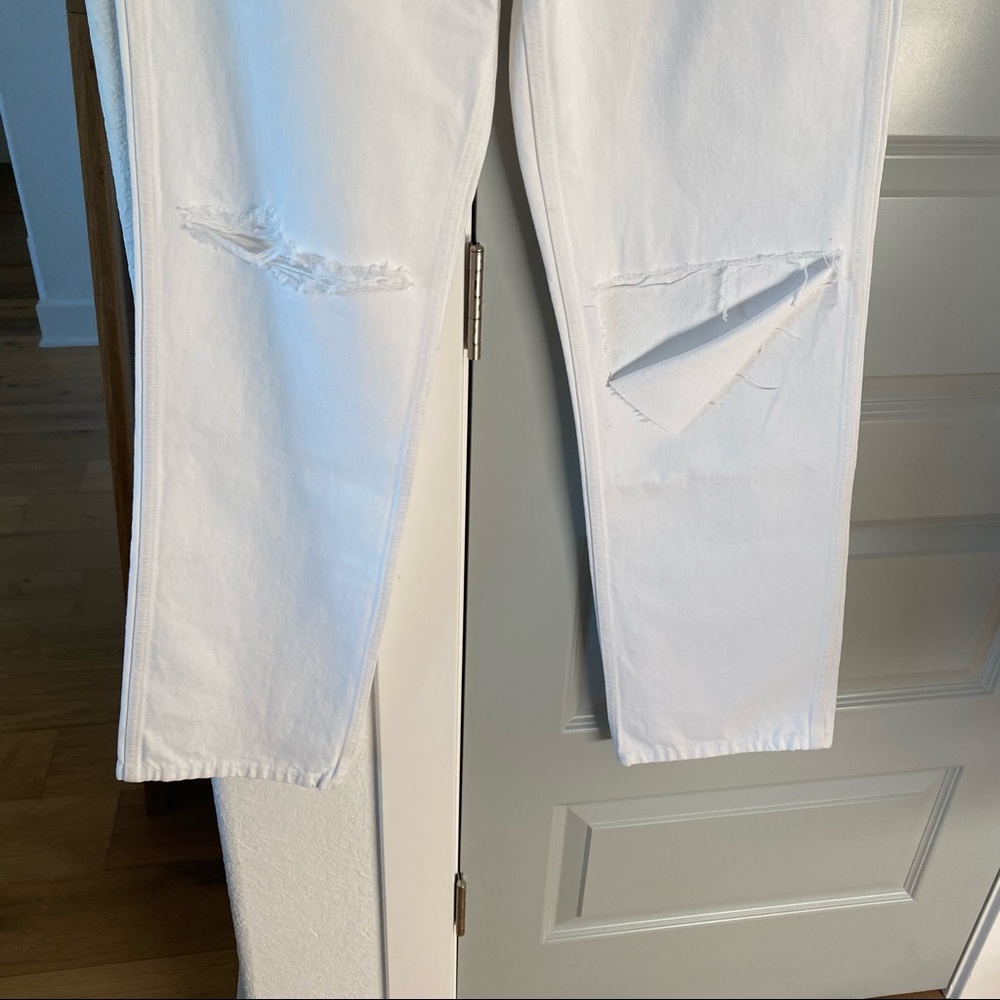 NWT Redone Originals 90s High Rise Loose in White With Rips - Picture 7 of 10